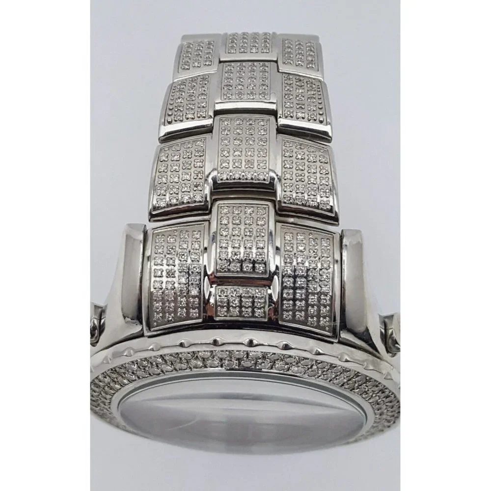 IceLink Marco Polo No. 1409 Black and Steel Watch w/Diamond Bezel and Strap 50mm